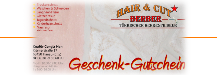 Hair & Cut. Ihr türkischer Herrenfriseur in 63450 Hanau. Friseur, Nassrasur, Haar, Haarschnitt